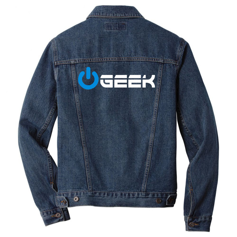 Geek' (power On Button) Men Denim Jacket | Artistshot