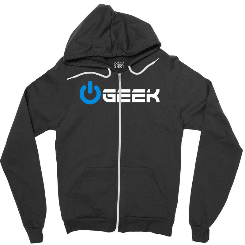 Geek' (power On Button) Zipper Hoodie | Artistshot