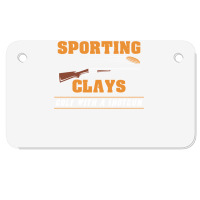 Sporting Clays   Golf With A Shotgun   Clay Target Shooting Sweatshirt Motorcycle License Plate | Artistshot