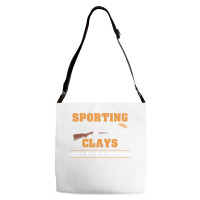 Sporting Clays   Golf With A Shotgun   Clay Target Shooting Sweatshirt Adjustable Strap Totes | Artistshot