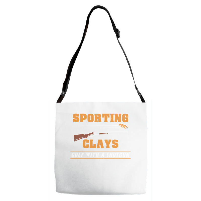 Sporting Clays   Golf With A Shotgun   Clay Target Shooting Sweatshirt Adjustable Strap Totes | Artistshot