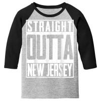 Straight Outta New Jersey Us Patriot Fan Pride T Shirt Youth 3/4 Sleeve | Artistshot