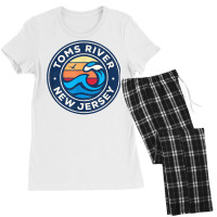 Toms River New Jersey Nj Vintage Nautical Waves Design T Shirt Women's Pajamas Set | Artistshot