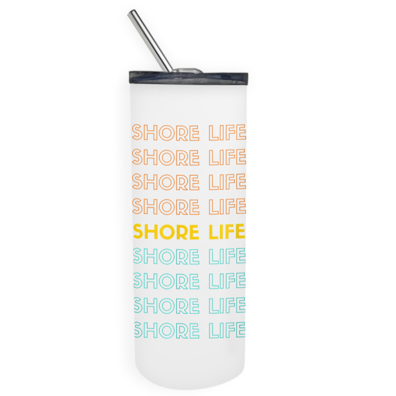 Vintage New Jersey Shore Life Beach Summer Vacation Surf T Shirt Skinny Tumbler | Artistshot