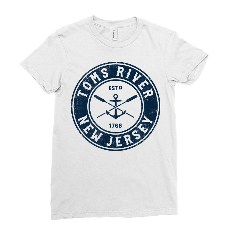 Toms River New Jersey Nj Vintage Boat Anchor & Oars T Shirt Ladies Fitted T-Shirt by ReagerAero | Artistshot