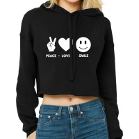 Peace Love Smile Cropped Hoodie | Artistshot