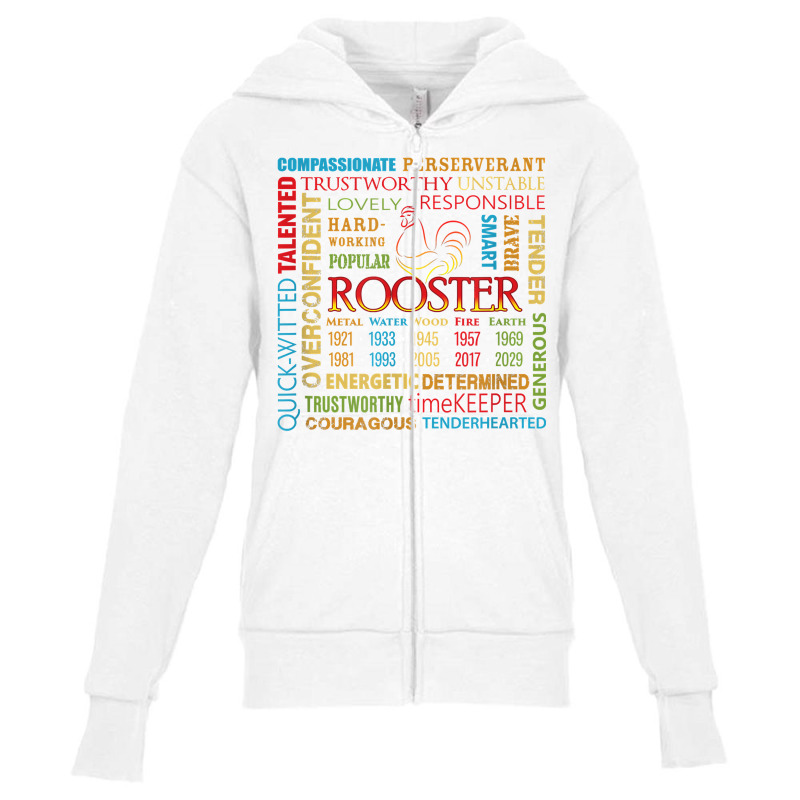 Rooster Chinese Astrology Zodiac Horoscope Sun Sign Birthday T Shirt Youth Zipper Hoodie by TappanSajan | Artistshot