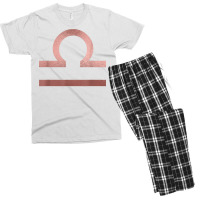 Rose Gold Libra Scales Symbol Zodiac Star Sign T Shirt Men's T-shirt Pajama Set | Artistshot