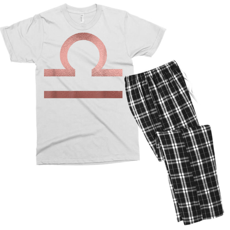 Rose Gold Libra Scales Symbol Zodiac Star Sign T Shirt Men's T-shirt Pajama Set | Artistshot