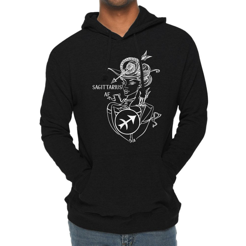 Sagittarius Af Beautiful Archer Woman Zodiac Sign T Shirt Lightweight Hoodie | Artistshot