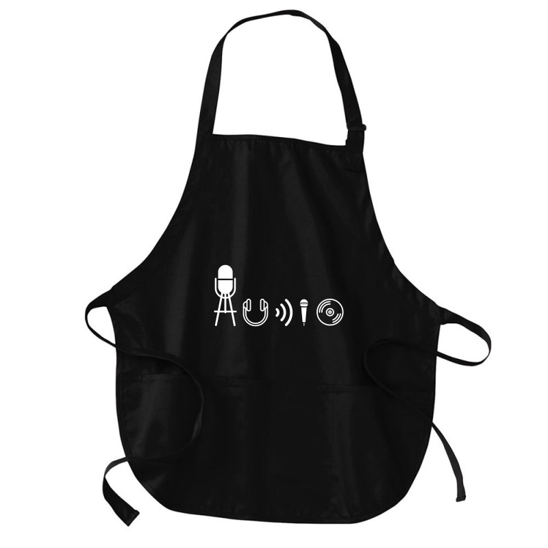 Audio Symbols From Sound, Music, Live Production, Engineer T Shirt Medium-length Apron | Artistshot