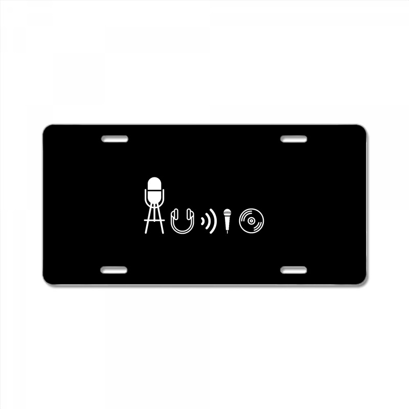 Audio Symbols From Sound, Music, Live Production, Engineer T Shirt License Plate | Artistshot