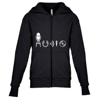 Audio Symbols From Sound, Music, Live Production, Engineer T Shirt Youth Zipper Hoodie | Artistshot