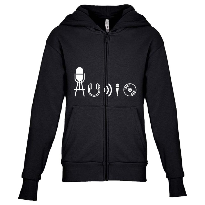 Audio Symbols From Sound, Music, Live Production, Engineer T Shirt Youth Zipper Hoodie | Artistshot