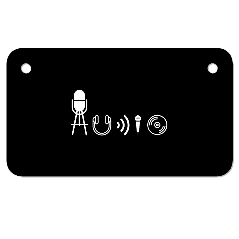 Audio Symbols From Sound, Music, Live Production, Engineer T Shirt Motorcycle License Plate | Artistshot