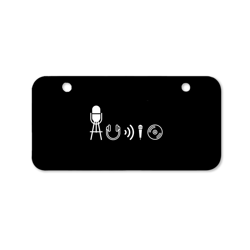 Audio Symbols From Sound, Music, Live Production, Engineer T Shirt Bicycle License Plate | Artistshot