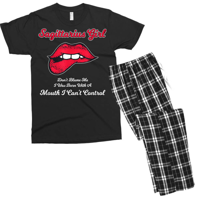 Sagittarius Girl Mouth I Can't Control Birthday Design T Shirt Men's T-shirt Pajama Set | Artistshot