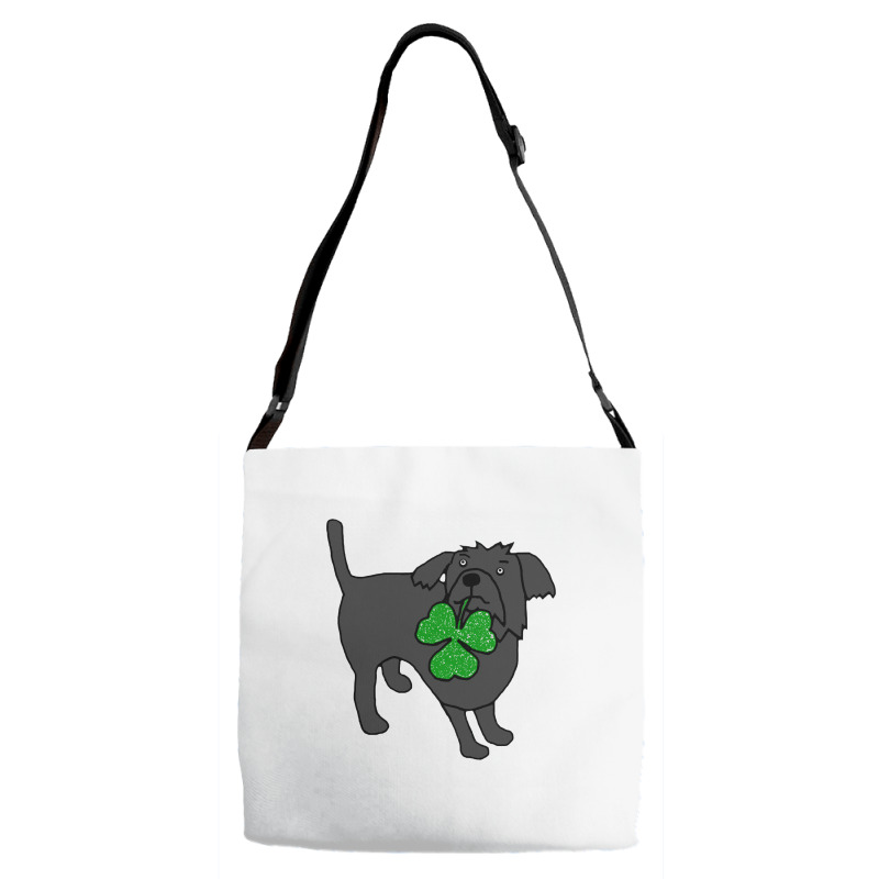 Funny Dog Holding Shamrock Adjustable Strap Totes | Artistshot