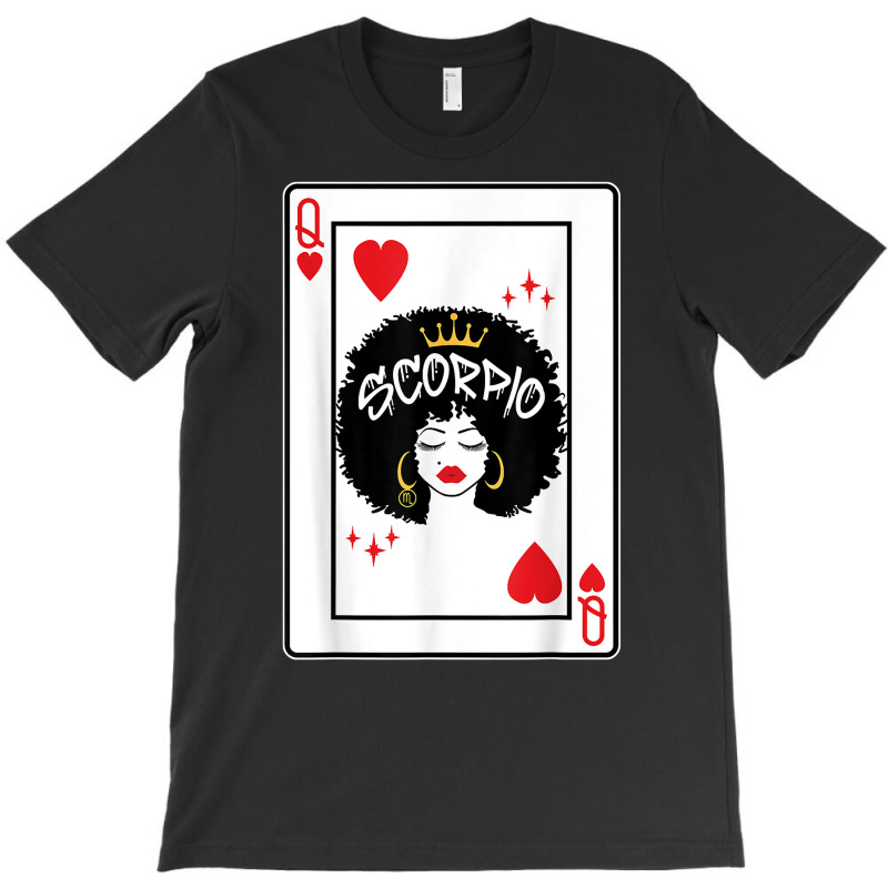 Scorpio Astrology Black Queen Hearts Blackjack Cards Poker T Shirt T-shirt | Artistshot