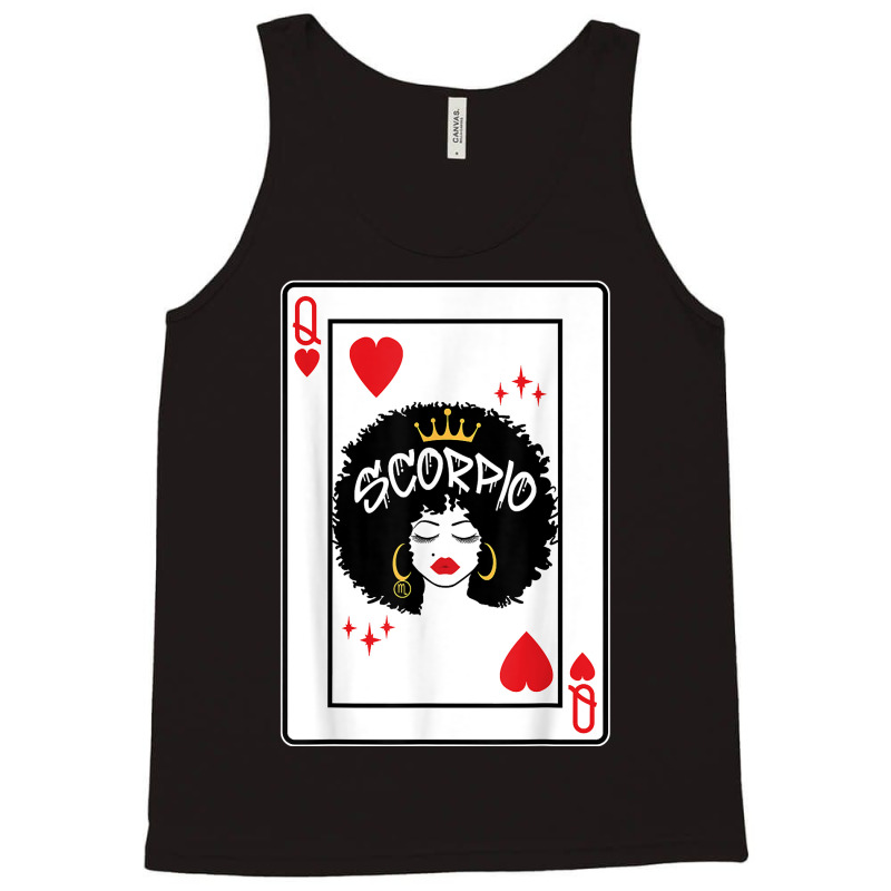 Scorpio Astrology Black Queen Hearts Blackjack Cards Poker T Shirt Tank Top | Artistshot