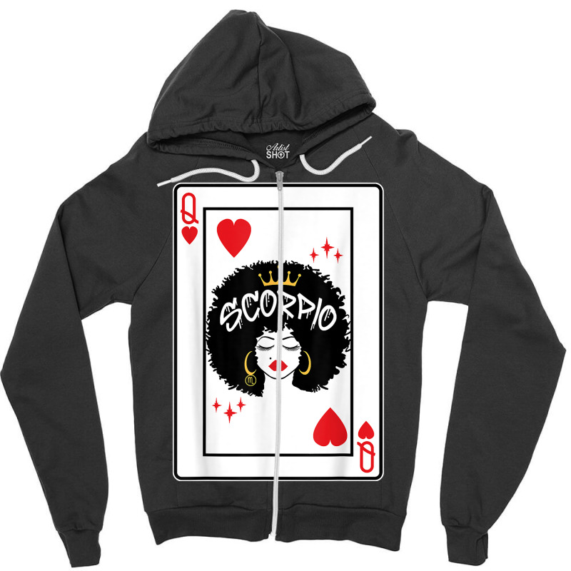 Scorpio Astrology Black Queen Hearts Blackjack Cards Poker T Shirt Zipper Hoodie | Artistshot