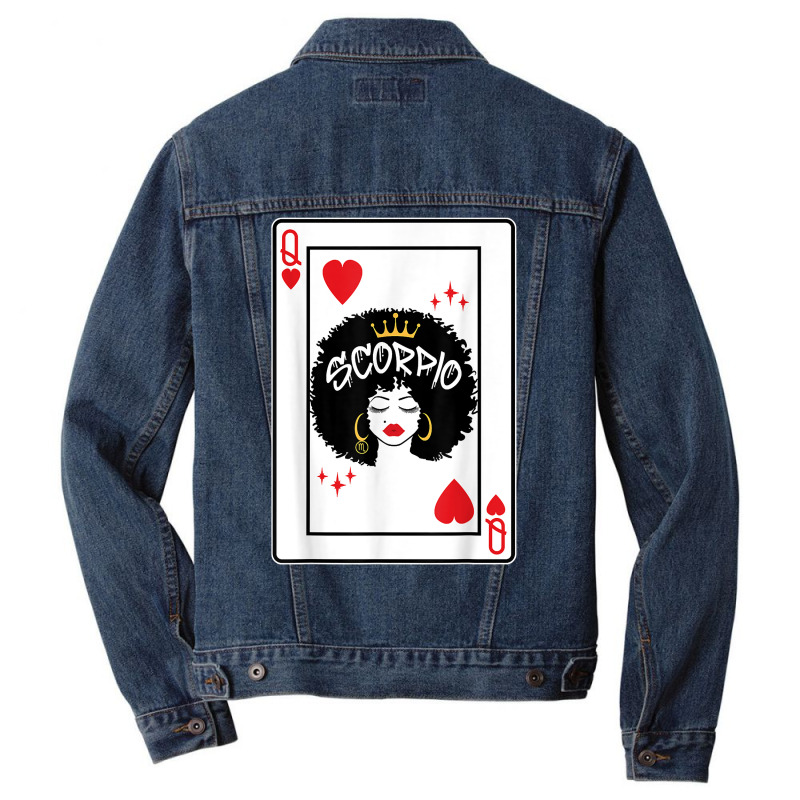 Scorpio Astrology Black Queen Hearts Blackjack Cards Poker T Shirt Men Denim Jacket | Artistshot