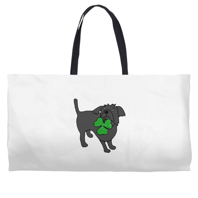 Funny Dog Holding Shamrock Weekender Totes | Artistshot