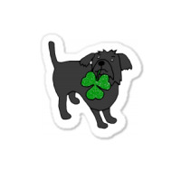 Funny Dog Holding Shamrock Sticker | Artistshot