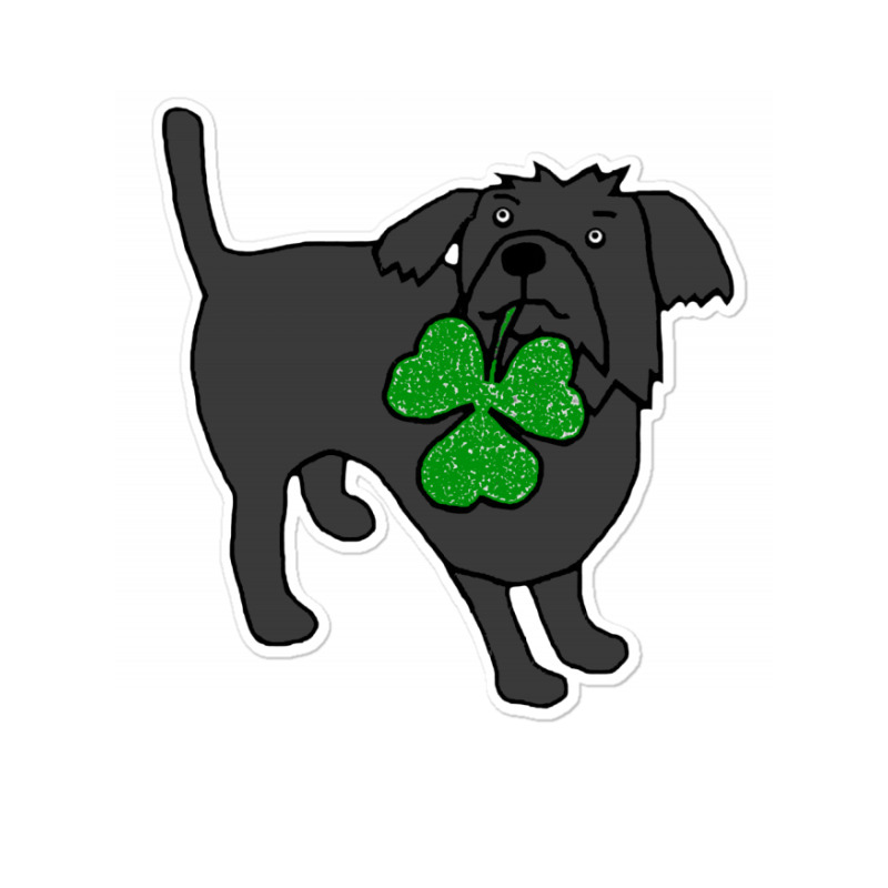 Funny Dog Holding Shamrock Sticker | Artistshot