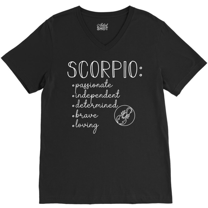 Scorpio Traits Astrology October November Birthday Gift T Shirt V-neck Tee | Artistshot