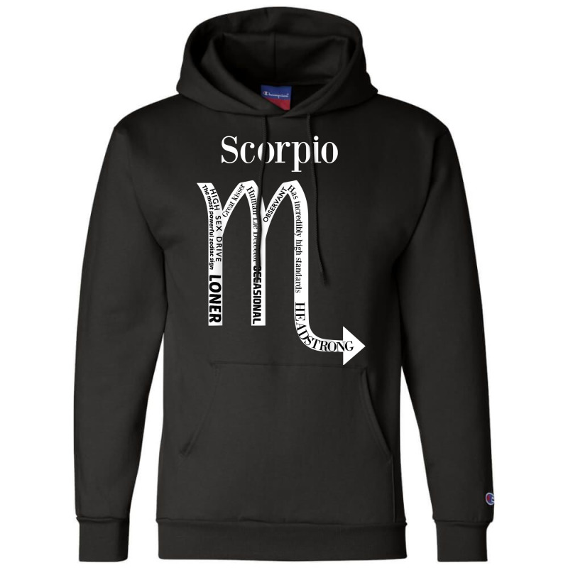 Scorpio Traits Astrology Zodiac Sign Horoscope T Shirt Champion Hoodie | Artistshot