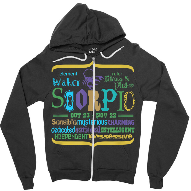 Scorpio Zodiac Astrology Horoscope Birthday Apparel Gift T Shirt Zipper Hoodie | Artistshot