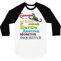 Scorpio Zodiac Horoscope Astrology T Shirt 3/4 Sleeve Shirt | Artistshot