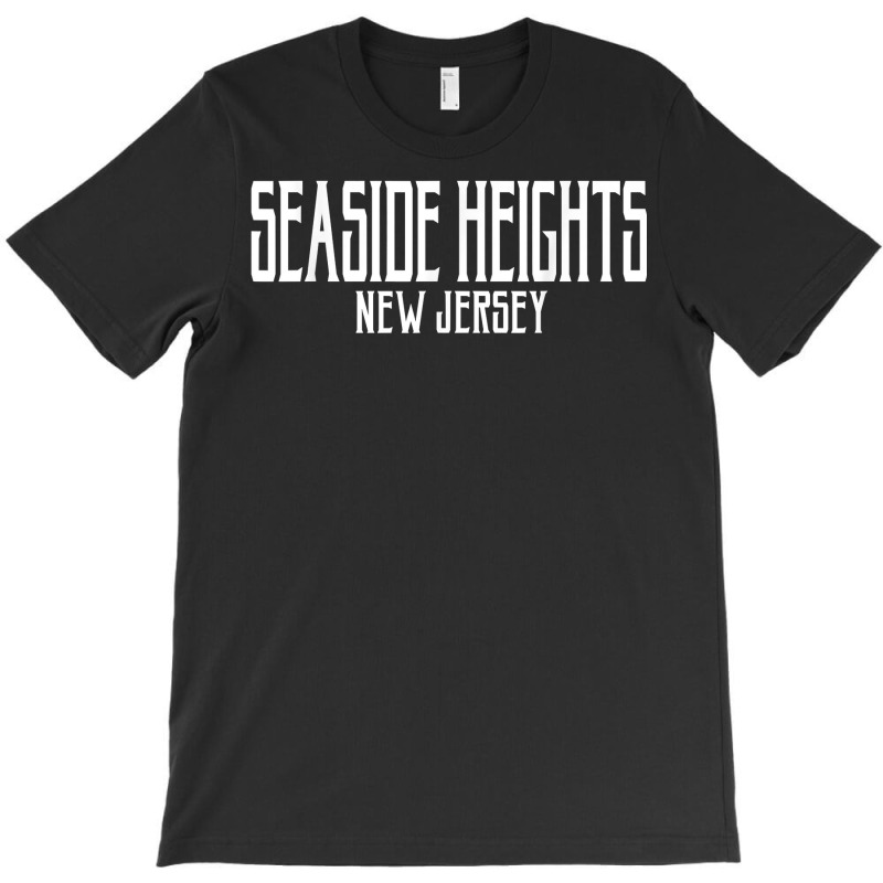 Seaside Heights New Jersey Vintage Text Pink W White Print T Shirt T-shirt | Artistshot