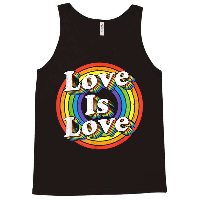 Vintage Rainbow Love Is Love Lgbt Gay Lesbian Pride Lbgtq T Shirt Tank Top | Artistshot