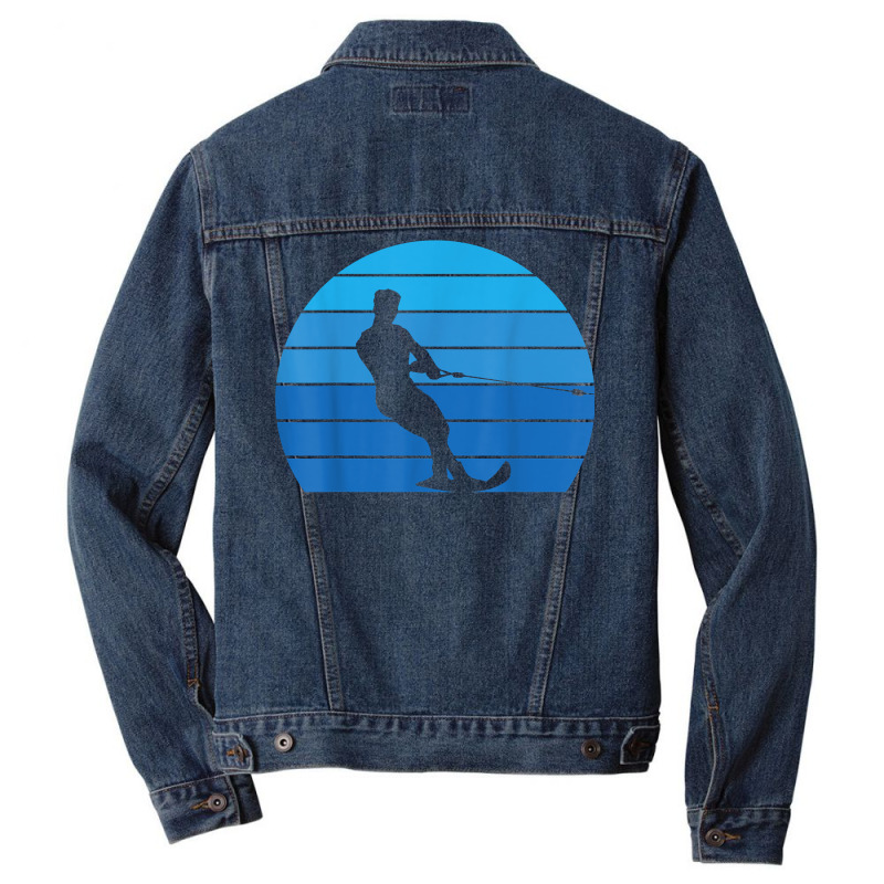 Vintage Sunset Retro Water Skiing Water Skier Athlete T Shirt Men Denim Jacket | Artistshot