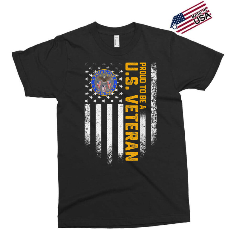 Vintage Usa Flag Proud To Be A Us Military Veteran T Shirt Exclusive T-shirt | Artistshot