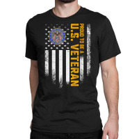 Vintage Usa Flag Proud To Be A Us Military Veteran T Shirt Classic T-shirt | Artistshot