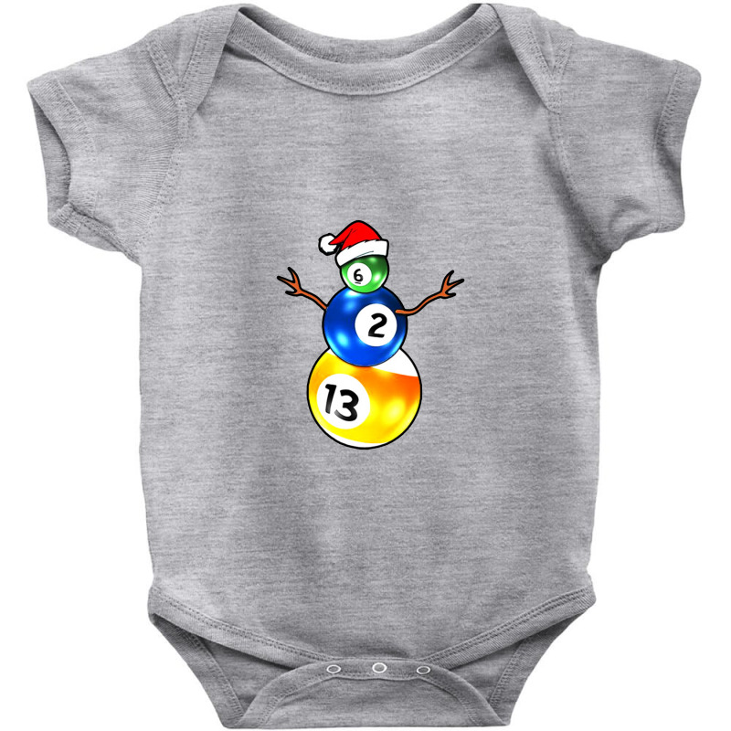 Billiards Christmas Snowman Baby Bodysuit | Artistshot