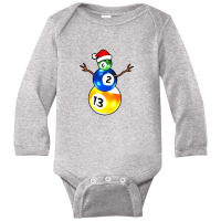 Billiards Christmas Snowman Long Sleeve Baby Bodysuit | Artistshot