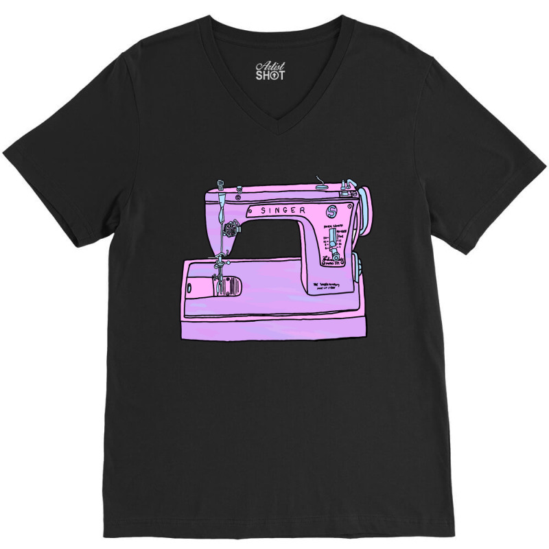 Purple Singer Sewing Machine V-neck Tee | Artistshot