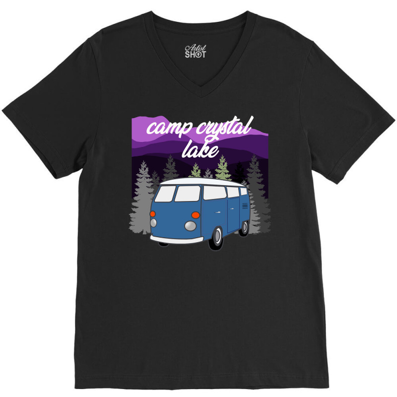 Camp Camping Camp Crystal Lakefriday 13th Camper V-neck Tee | Artistshot