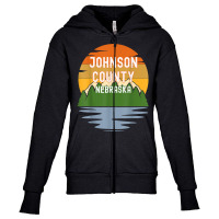 From Johnson County Nebraska Vintage Sunset T Shirt Youth Zipper Hoodie | Artistshot