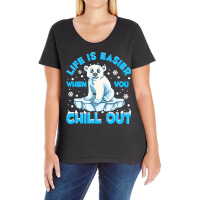 Bear Life Is Easier When You Chill Out Polar Bear Pun 184 Polar Panda Ladies Curvy T-shirt | Artistshot