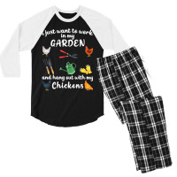 Chicken Chick I Just Want To Work In My Garden And Hang Out Chicken 28 Men's 3/4 Sleeve Pajama Set | Artistshot