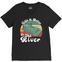 Life Is Better On The Toon Funny Pontoon Boat Boating T Shirt V-neck Tee | Artistshot