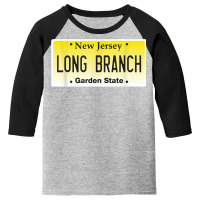 Long Branch Nj New Jersey License Plate Beach Jersey Shore T Shirt Youth 3/4 Sleeve | Artistshot