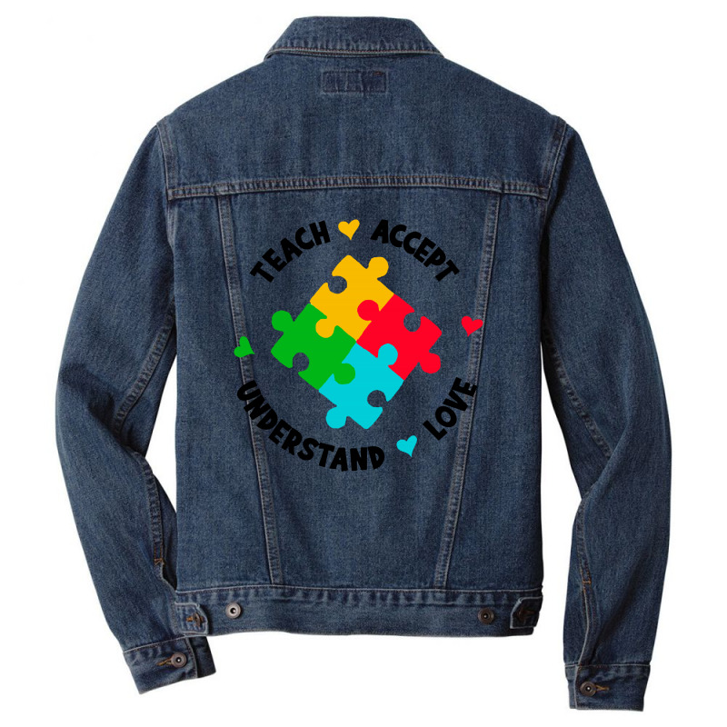 Teach Accept Understand Love Men Denim Jacket by paulscott Art | Artistshot