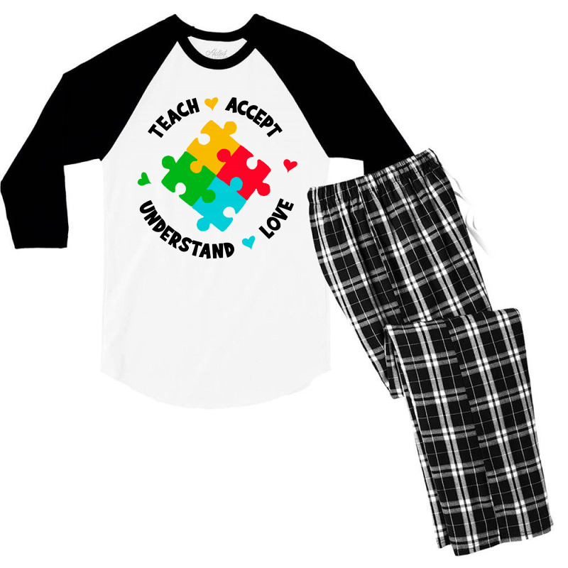 Teach Accept Understand Love Men's 3/4 Sleeve Pajama Set by paulscott Art | Artistshot