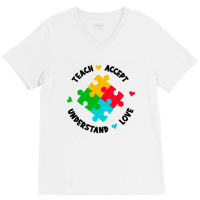 Teach Accept Understand Love V-neck Tee | Artistshot